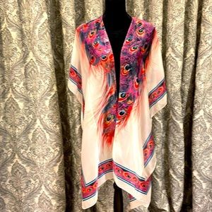 PEACOCK feather silky wrap